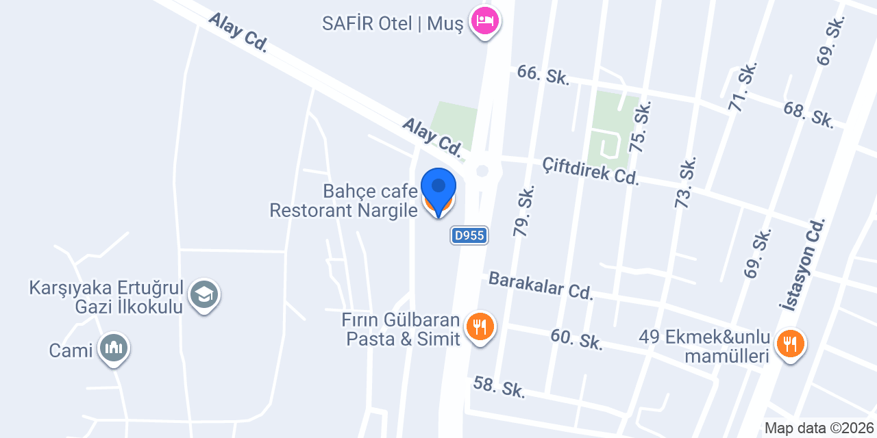 Bahçe cafe Restorant Nargile konumu