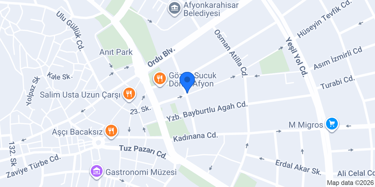 Elit Rent A Car Afyon konumu