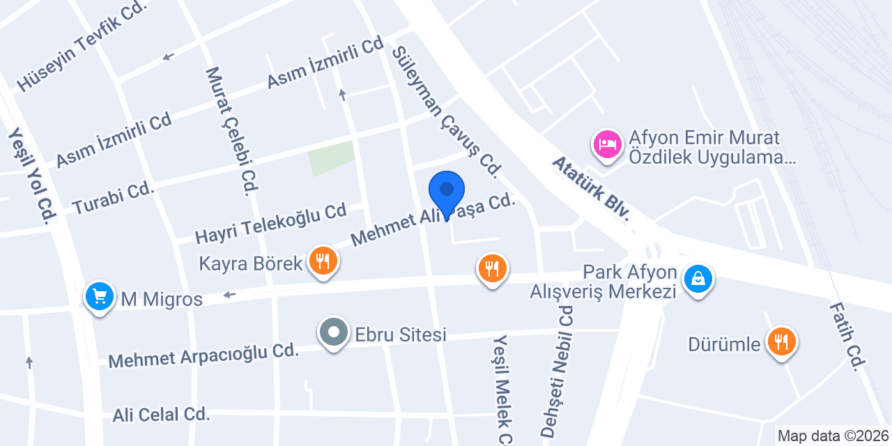 Afyon Bender Reklam konumu