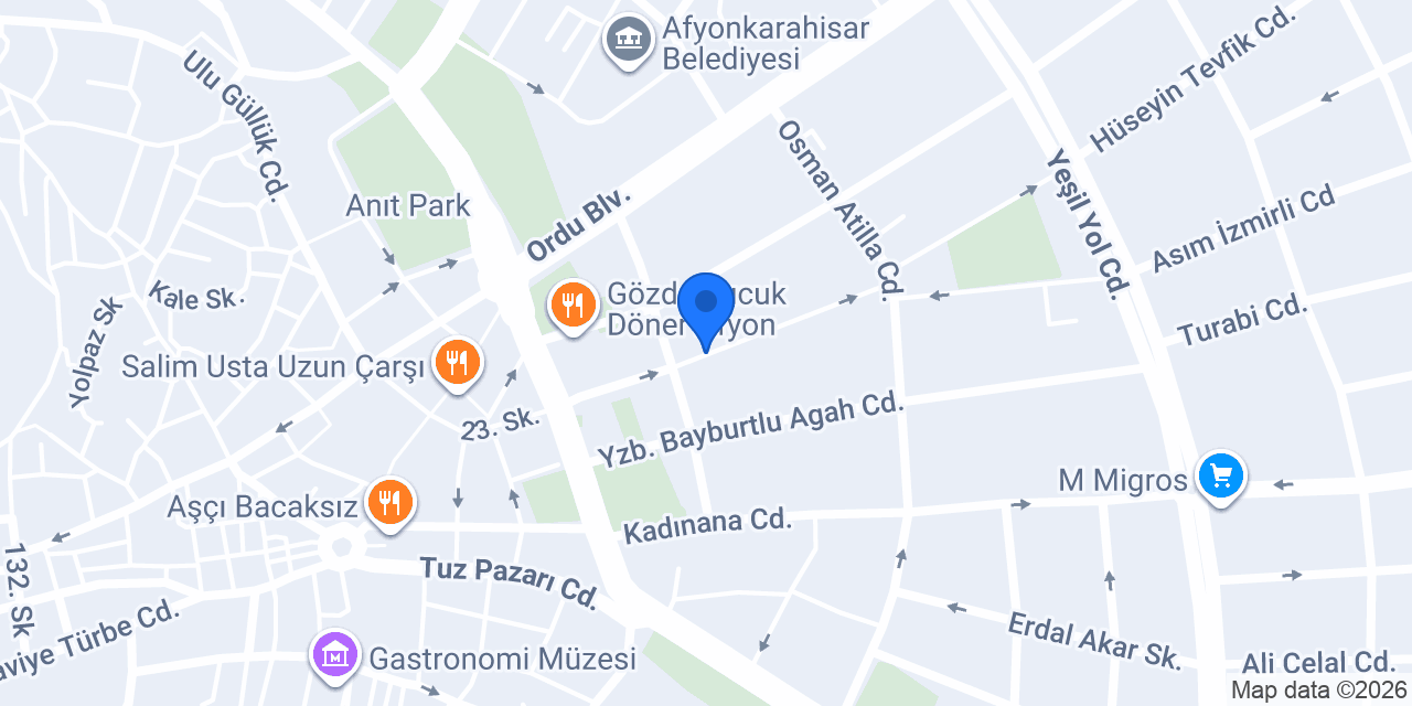Baget Burger - Afyonkarahisar Şubesi konumu
