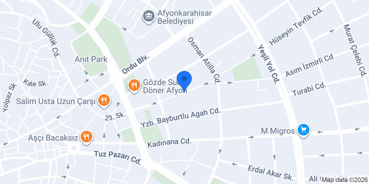 Ulusal Faktoring Afyon Şubesi konumu