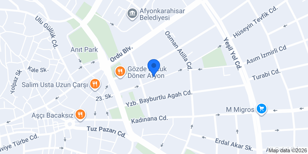 Bi'Kova Pilav Afyon konumu
