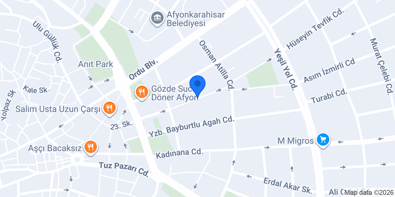 Ateş Döner Afyon konumu