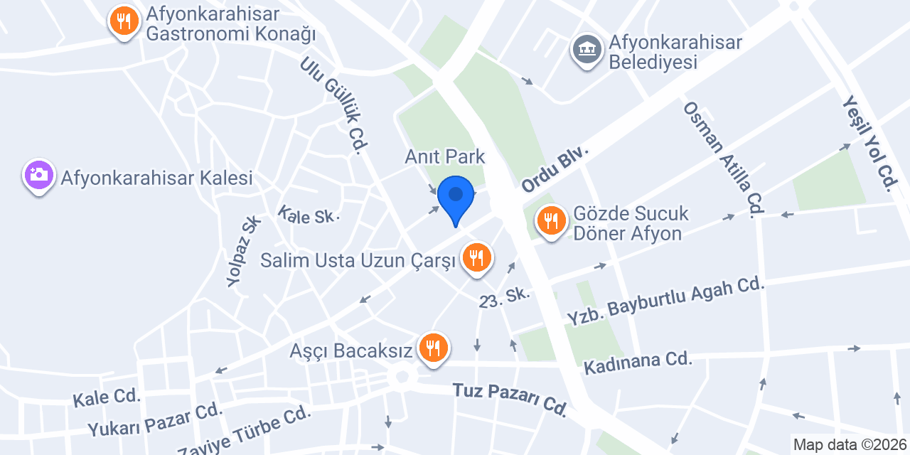 Şeker Palas Afyon konumu