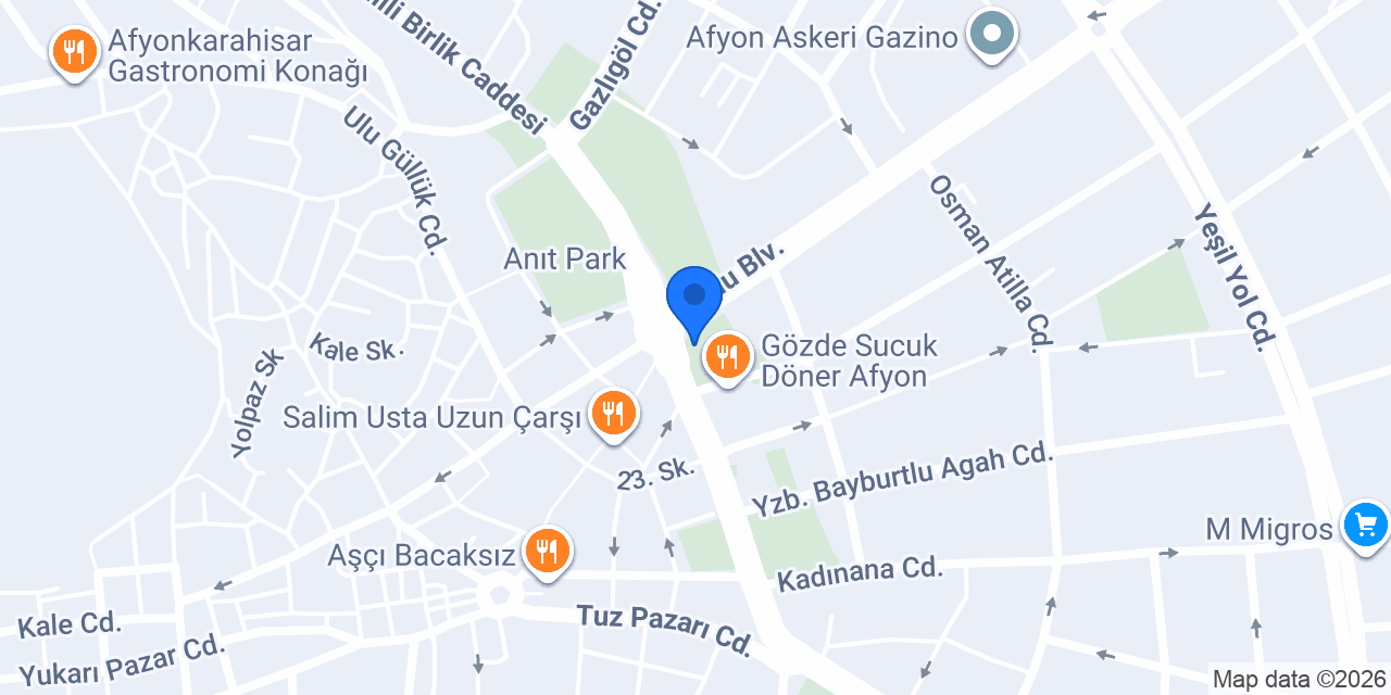 Afyon Mutlu Emlak konumu