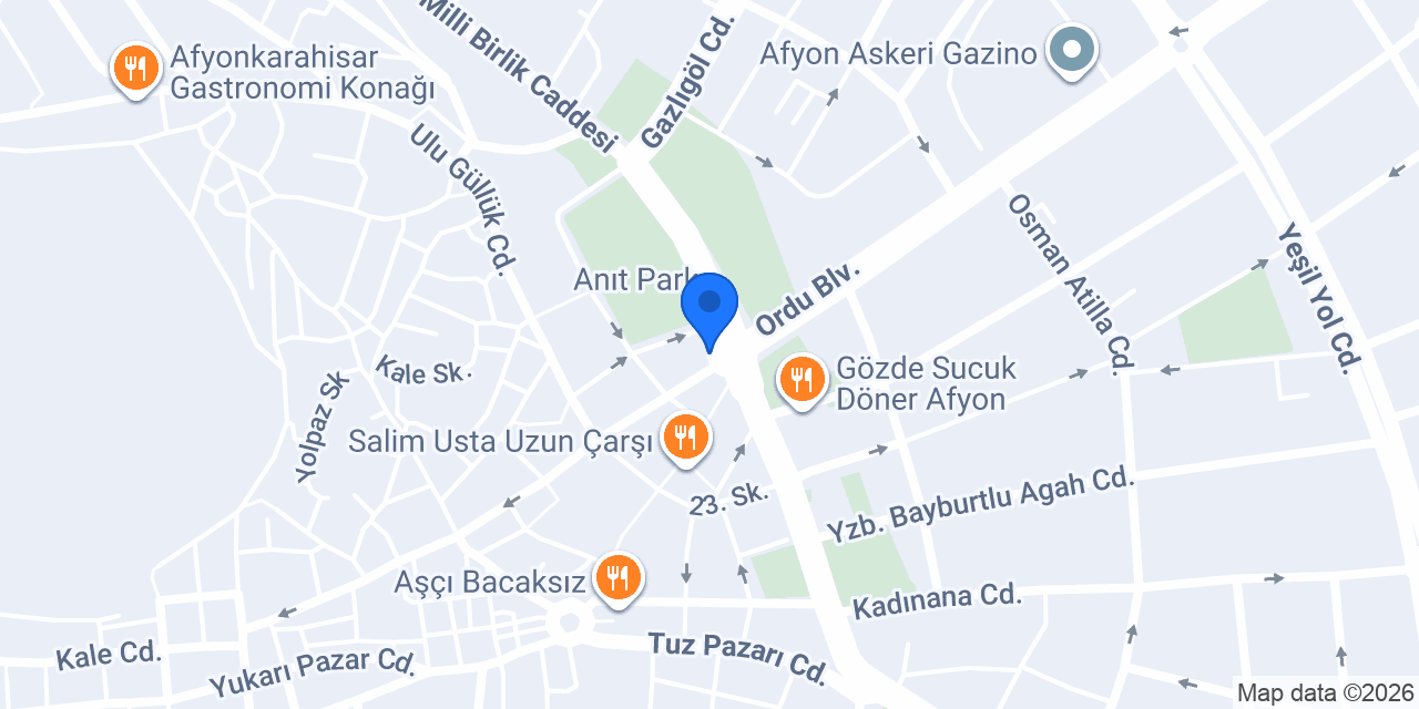 Türkiye Finans Afyon Şubesi konumu