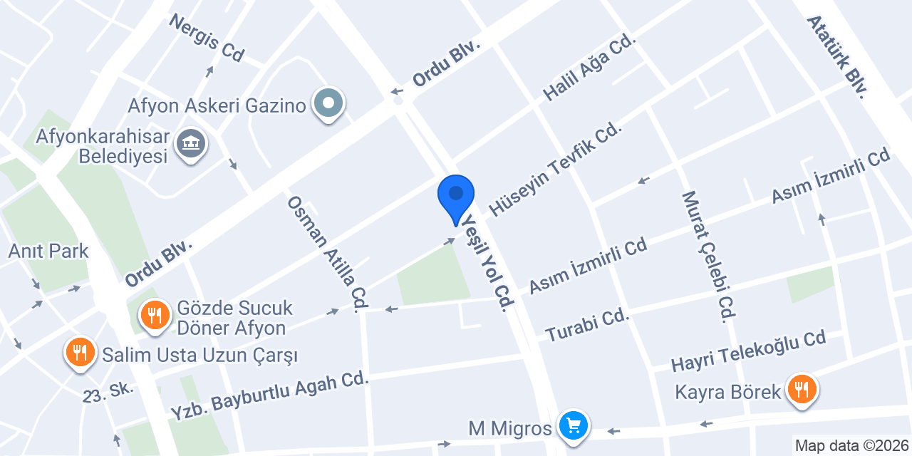 Maydonoz Döner Afyon konumu