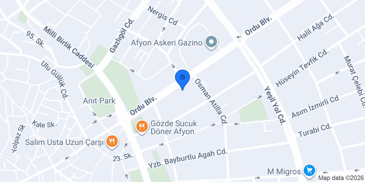 Afyon Lisesi konumu