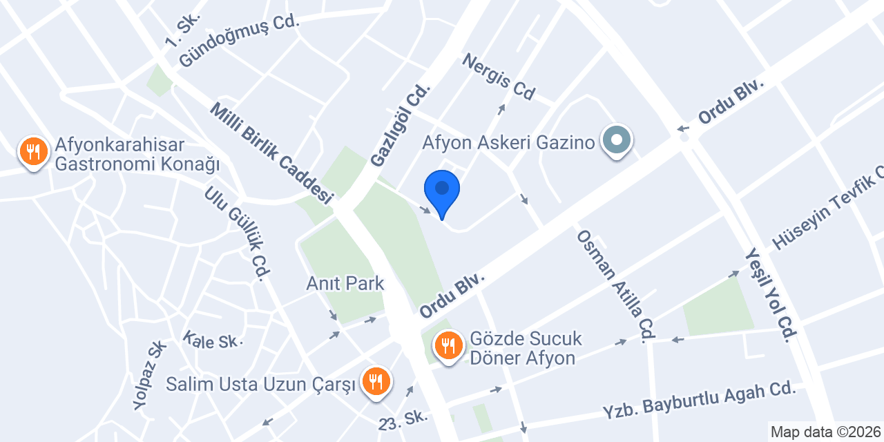 Zafer Meydanı Afyonkarahisar konumu
