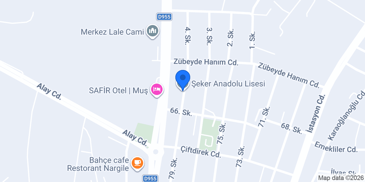 Şeker Anadolu Lisesi konumu