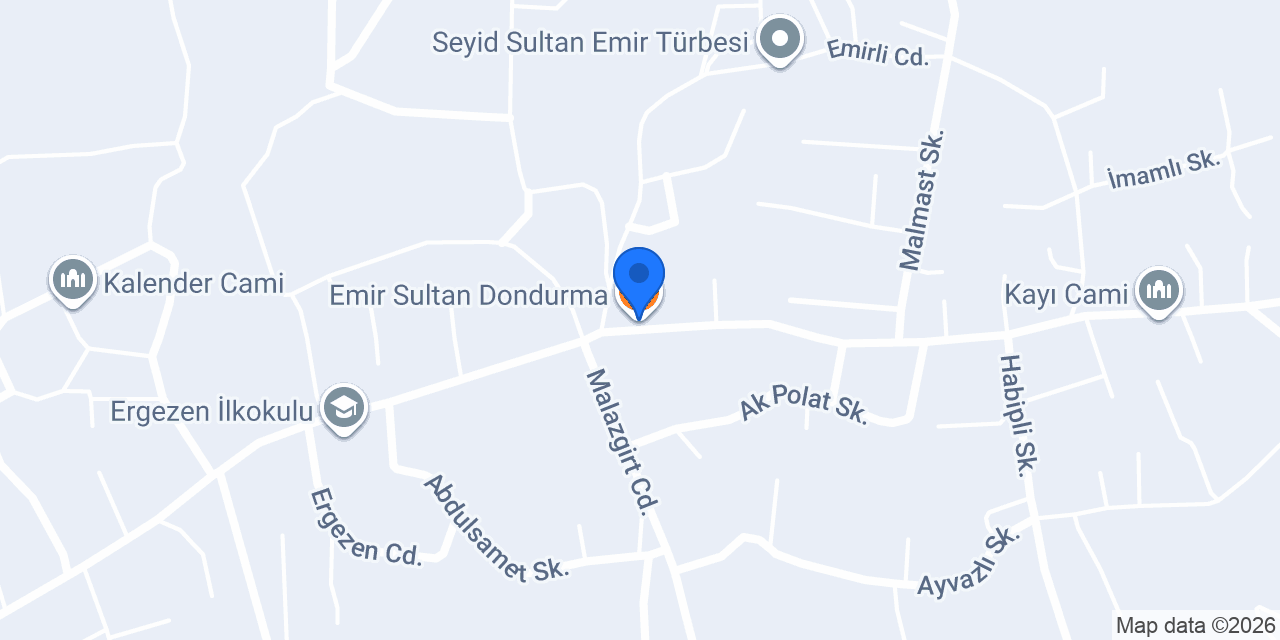Emir Sultan Dondurma konumu