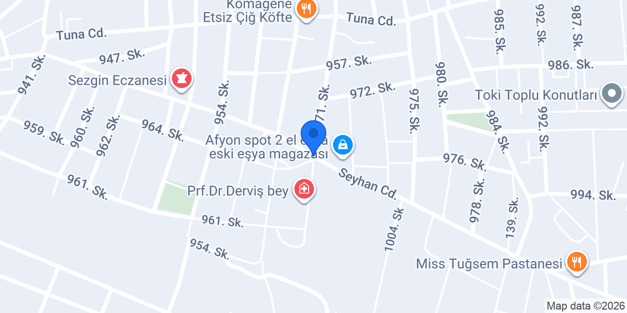 Afyon Pasta konumu