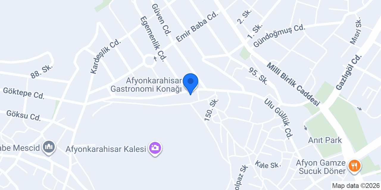 Benlioğlu Konağı Afyon Gastronomi Evi konumu