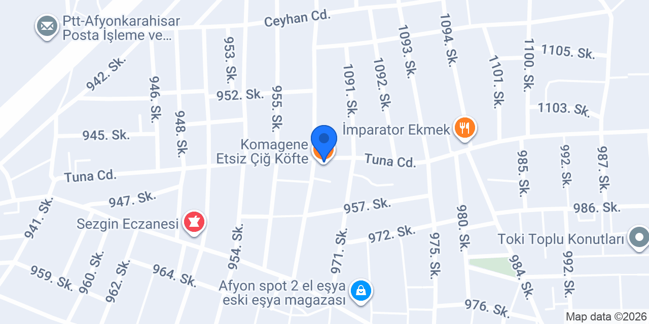 Komagene Etsiz Çiğ Köfte konumu