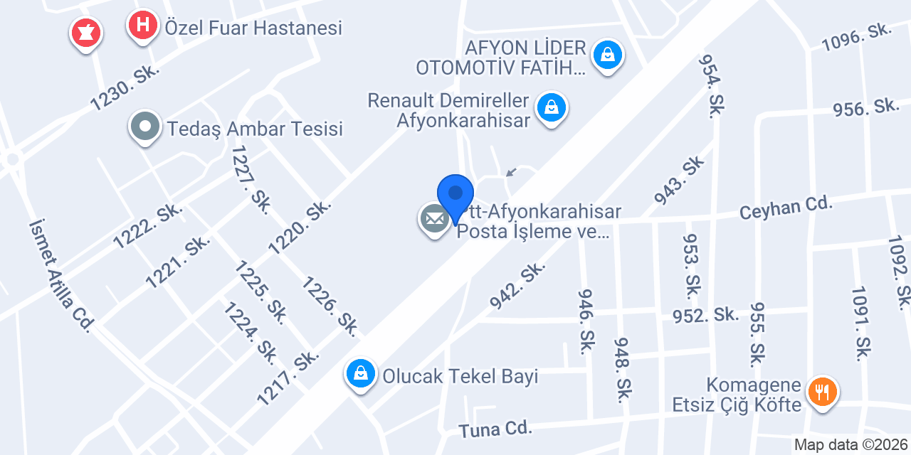 Ptt - Afyonkarahisar Kim konumu