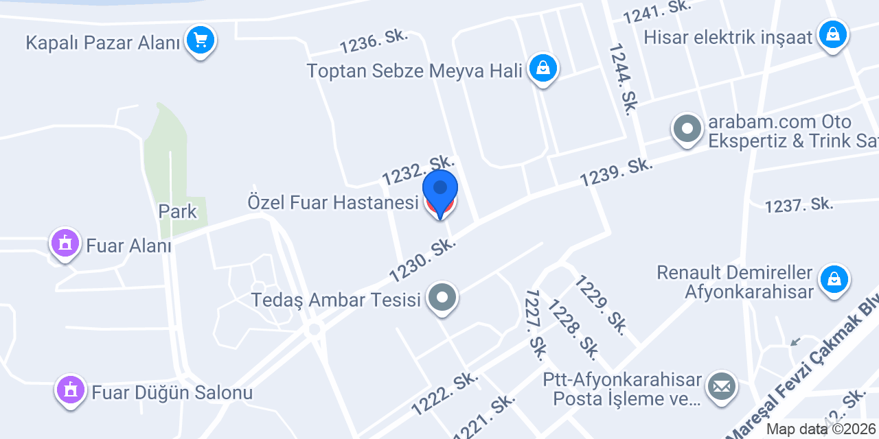 Özel Fuar Hastanesi konumu