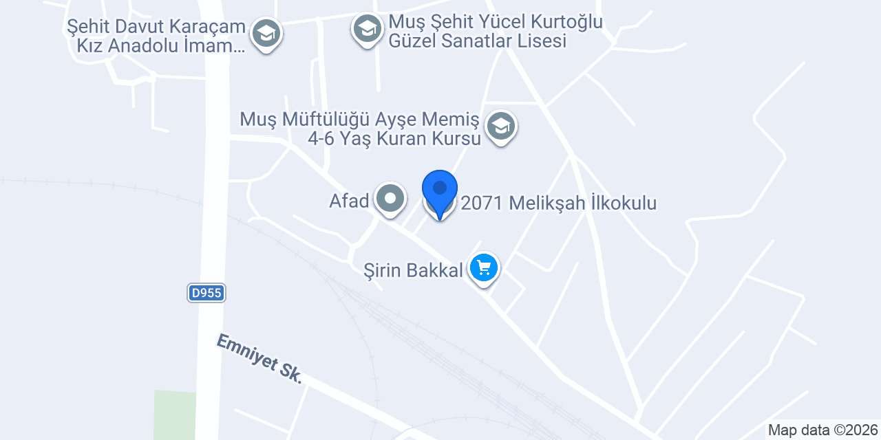 2071 Melikşah İlkokulu konumu