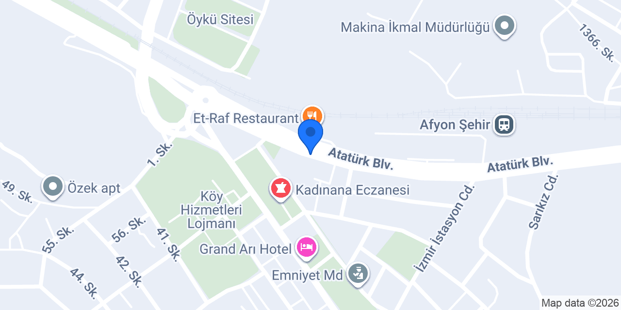 İşbir Yatak Afyon konumu