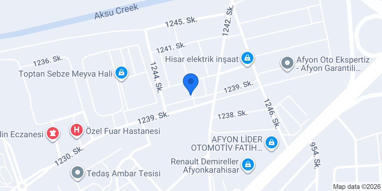 Afyon Tan Otomotiv konumu