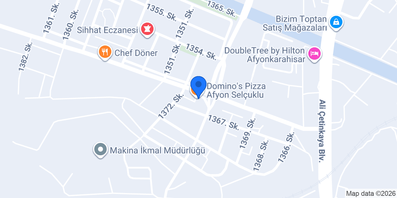 Domino's Pizza Afyon Selçuklu konumu