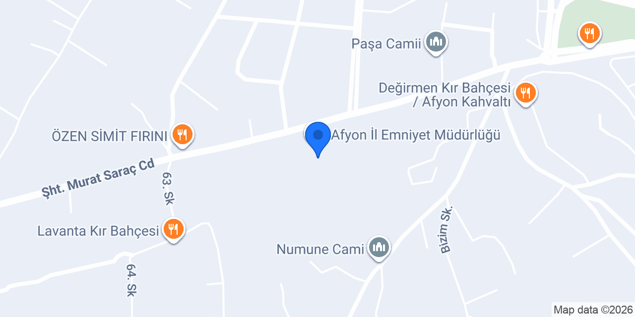 Afyon İl Emniyet Müdürlüğü konumu