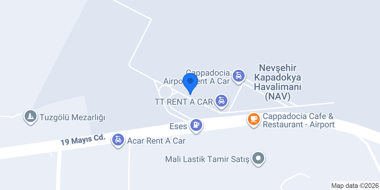 Cappadocia Ateş Rent a car konumu