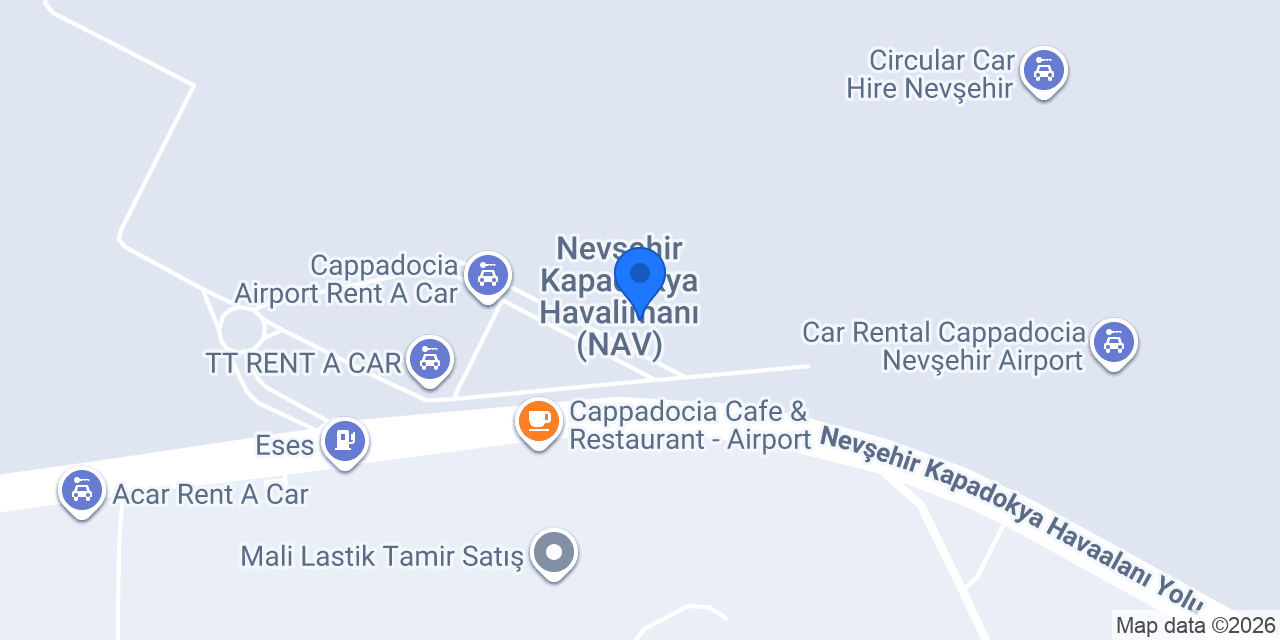 Avis Nevşehir Havalimanı konumu