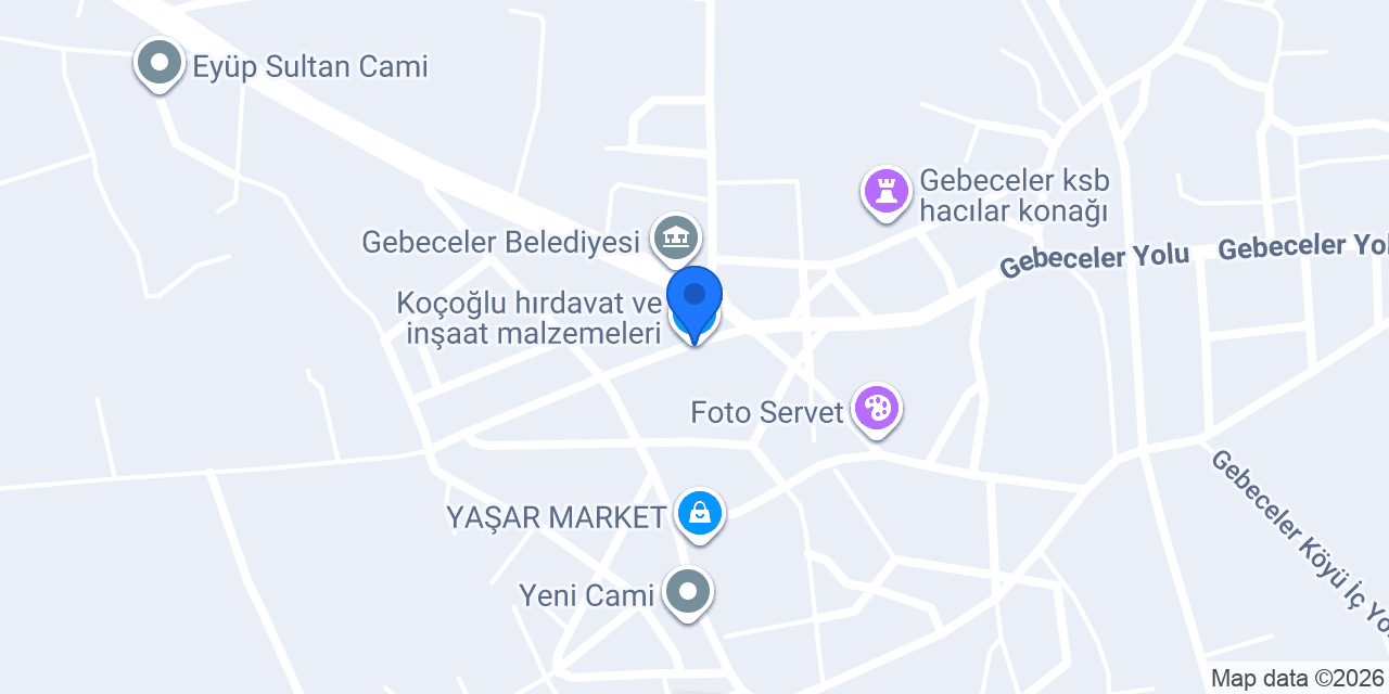 Koçoğlu hırdavat ve inşaat malzemeleri konumu