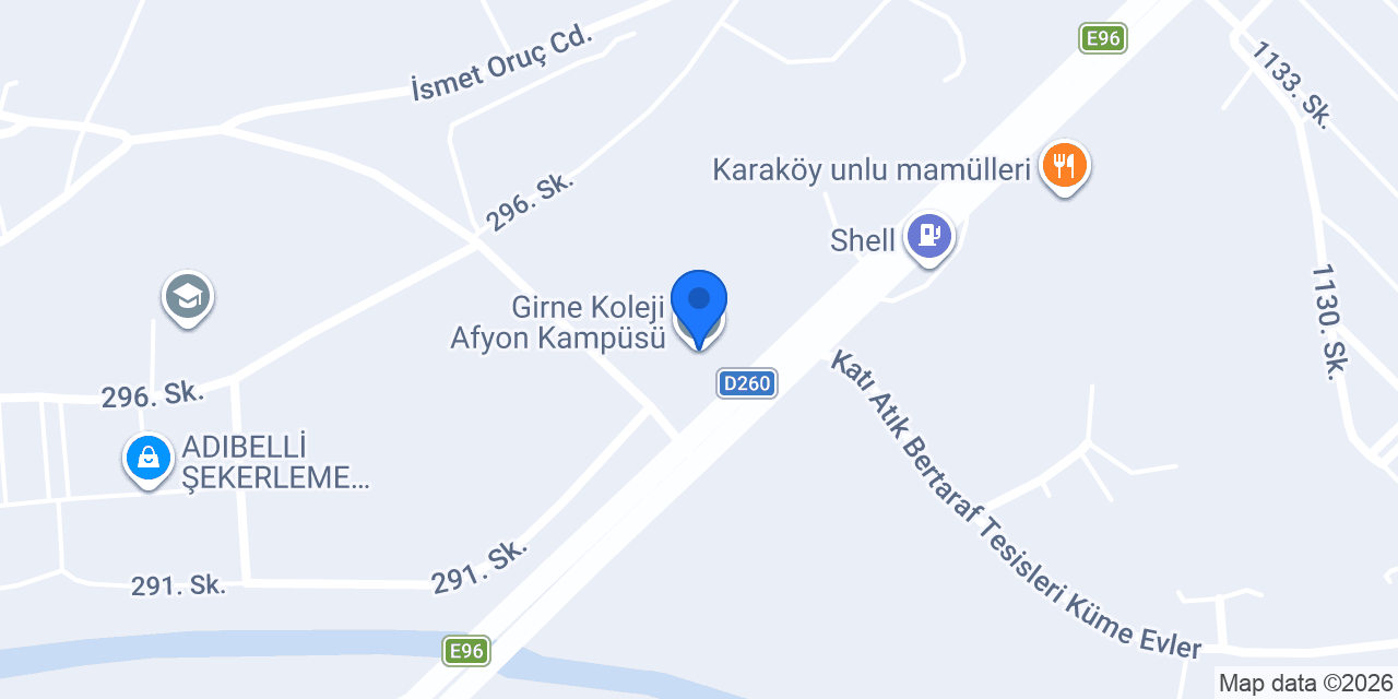 Girne Koleji Afyon Kampüsü konumu