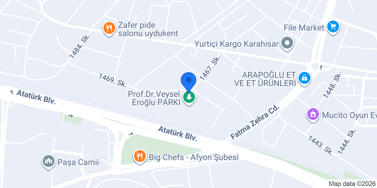 Prof. Dr. Veysel Eroğlu Kafeteryası konumu