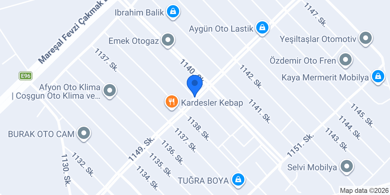 Afyon Motor Yenileme konumu