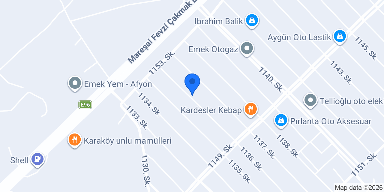 Afyon Akü Market konumu