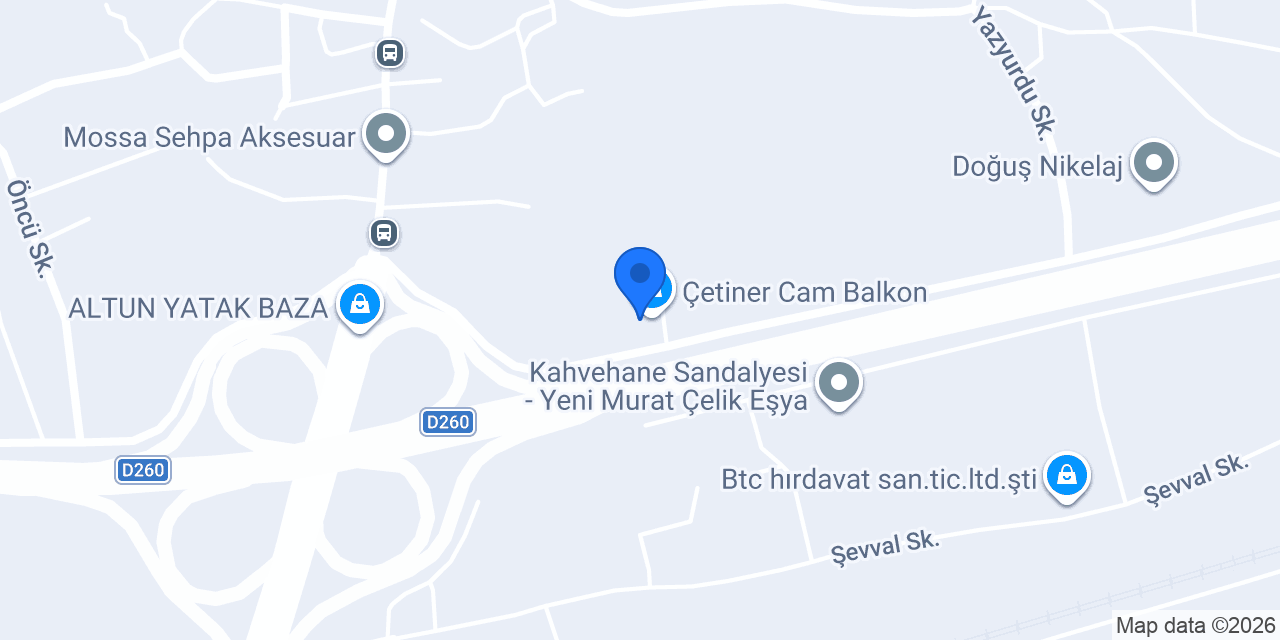 Çetiner Cam Balkon konumu