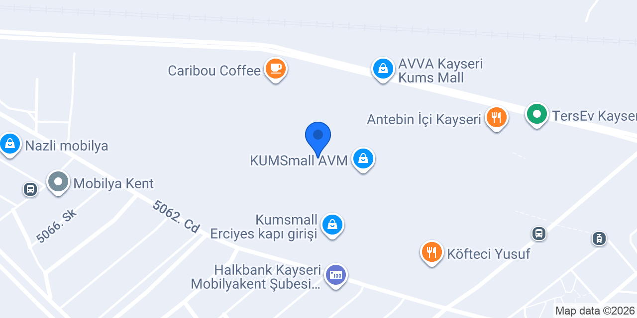 Ergül Mobilya KumsMall AVM konumu