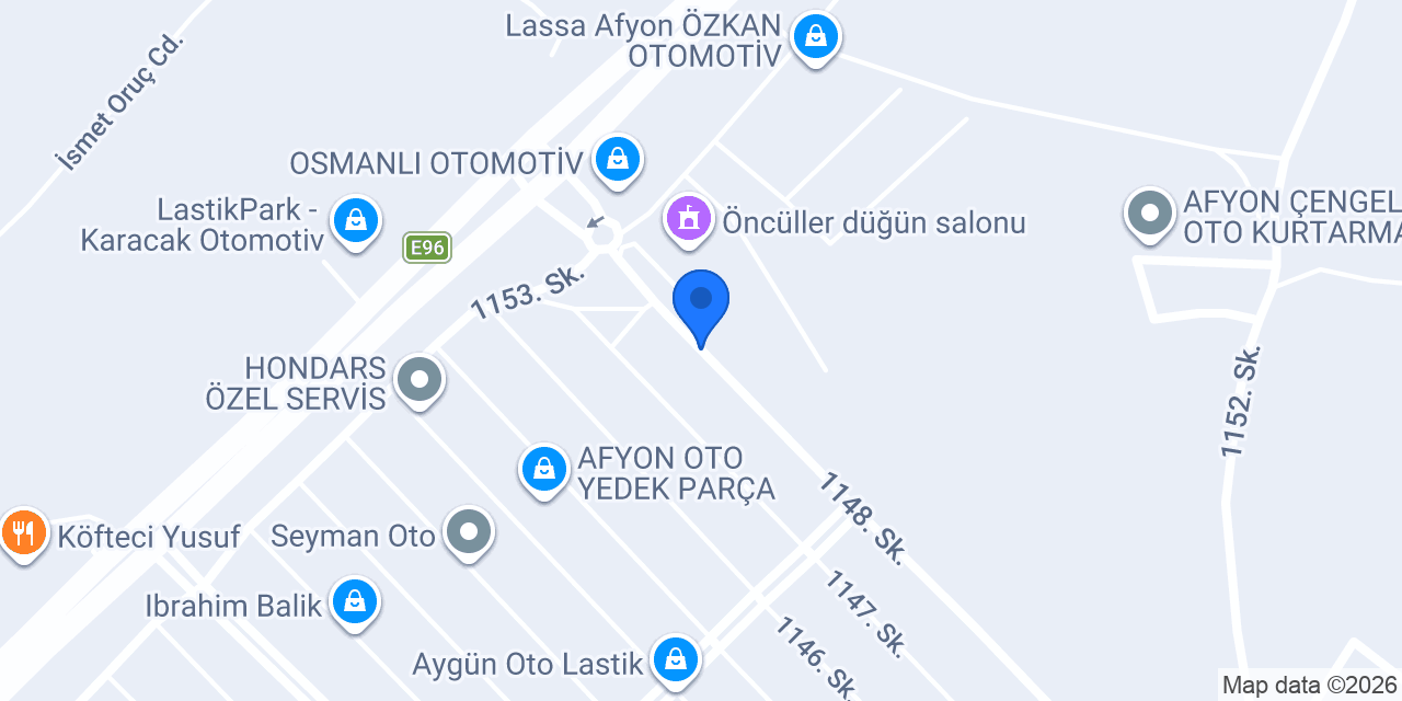 Uslu Oto Kurtarma Afyon konumu