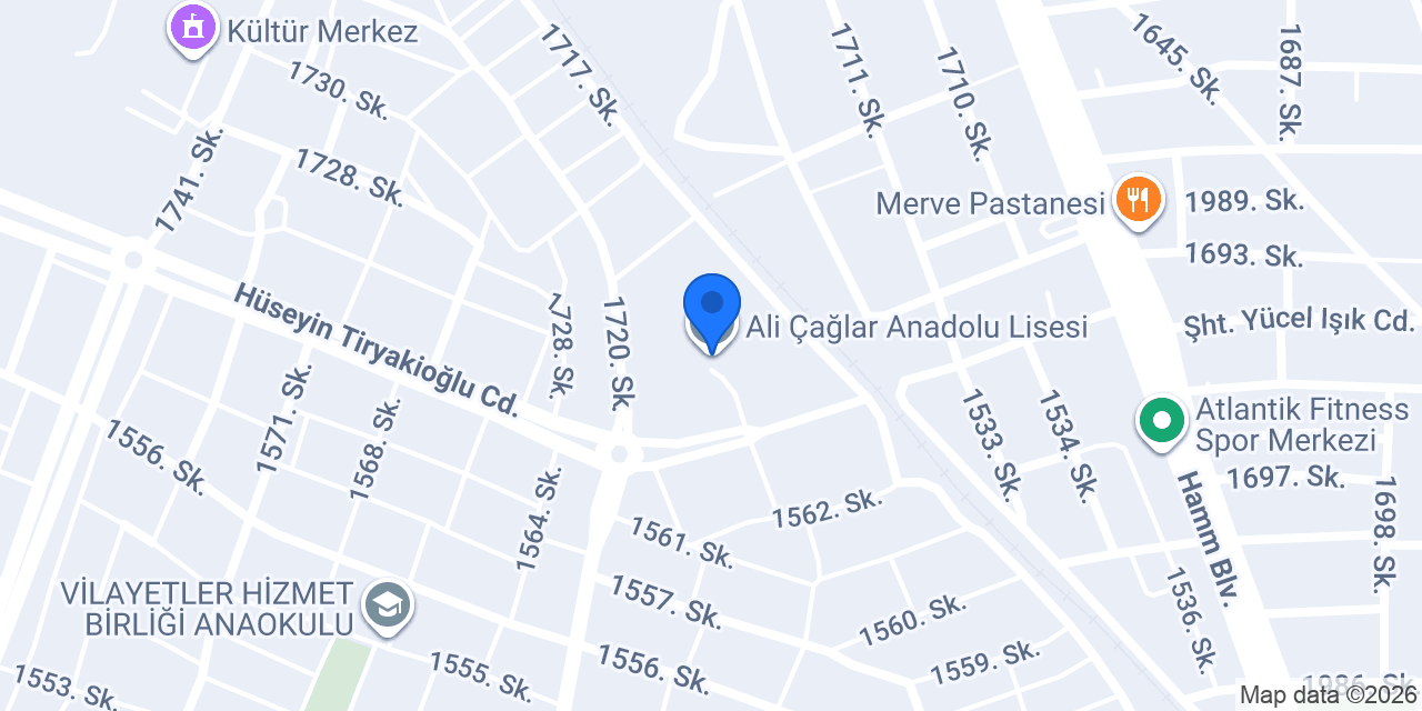 Ali Çağlar Anadolu Lisesi konumu