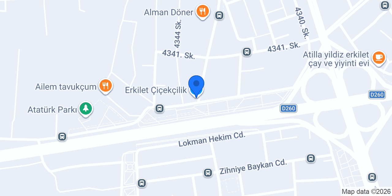 Erkilet Çiçekçilik konumu