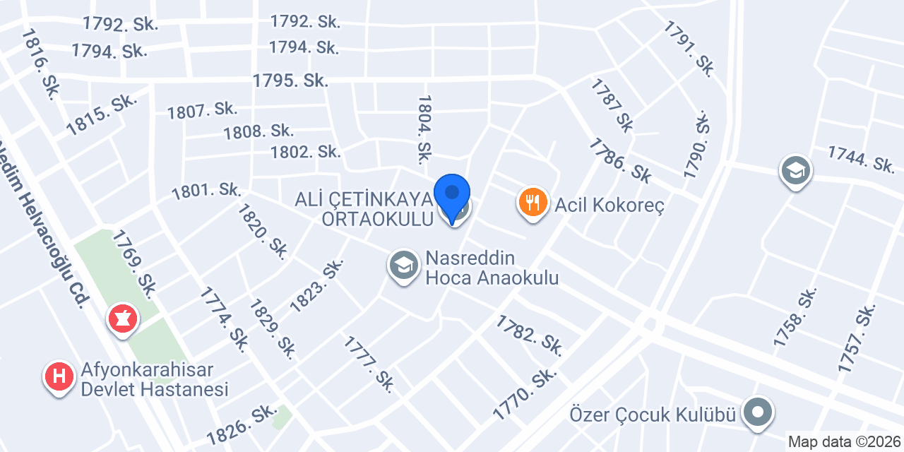 ALİ ÇETİNKAYA ORTAOKULU konumu