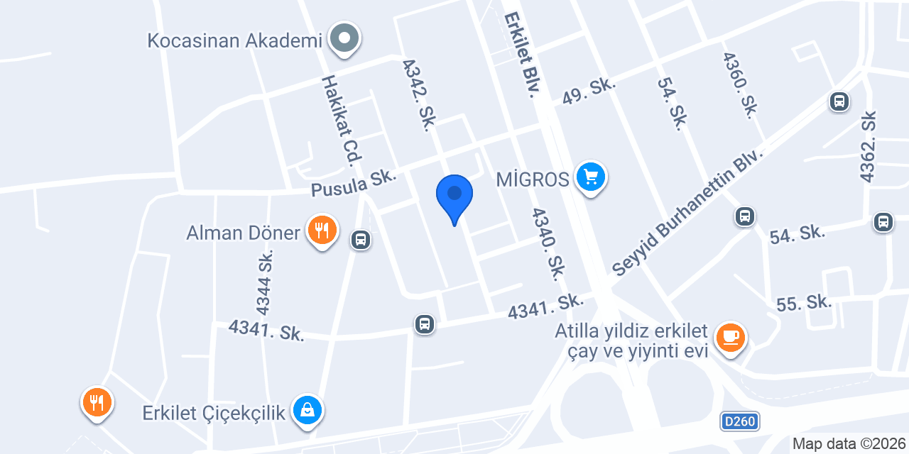 ERKİLET ATA SU TESİSAT konumu