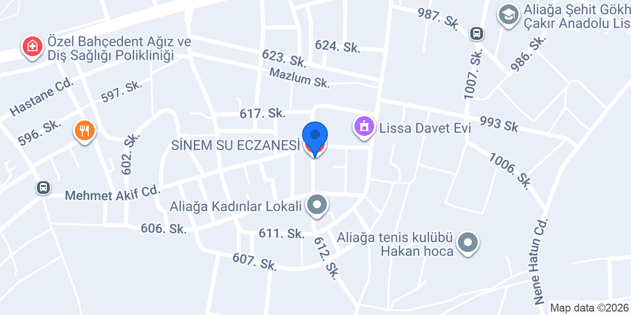 SİNEM SU ECZANESİ konumu