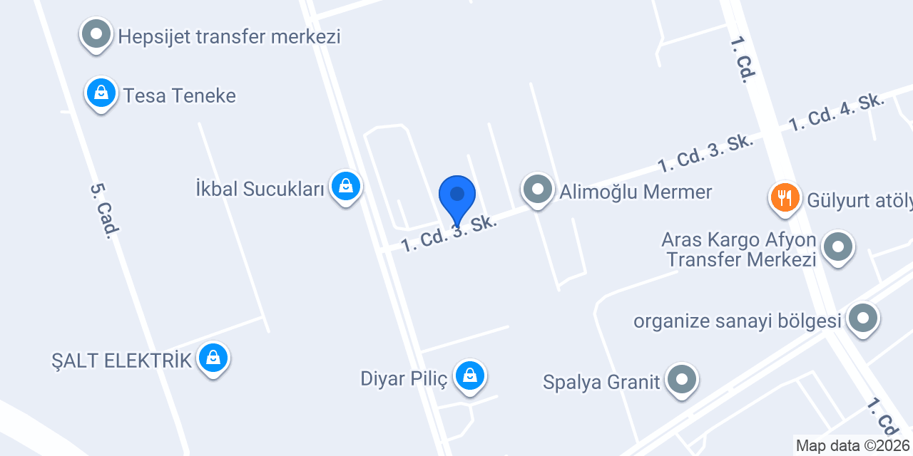 Karaca Mermer Maden konumu