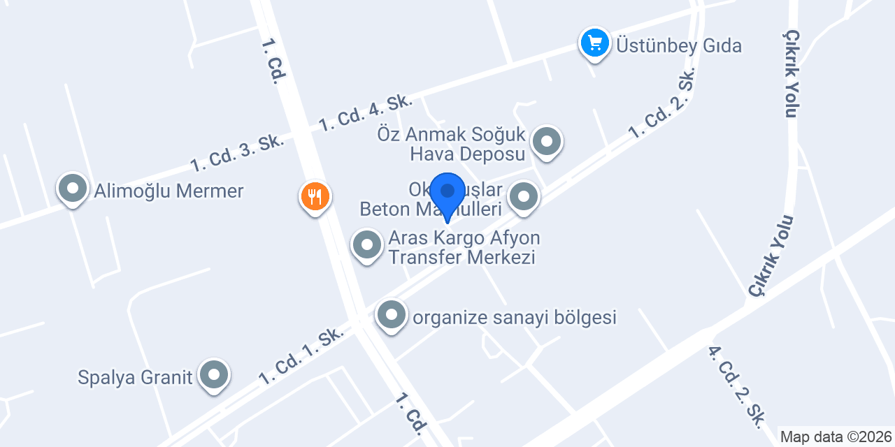 Afyon Karaca Mermer konumu