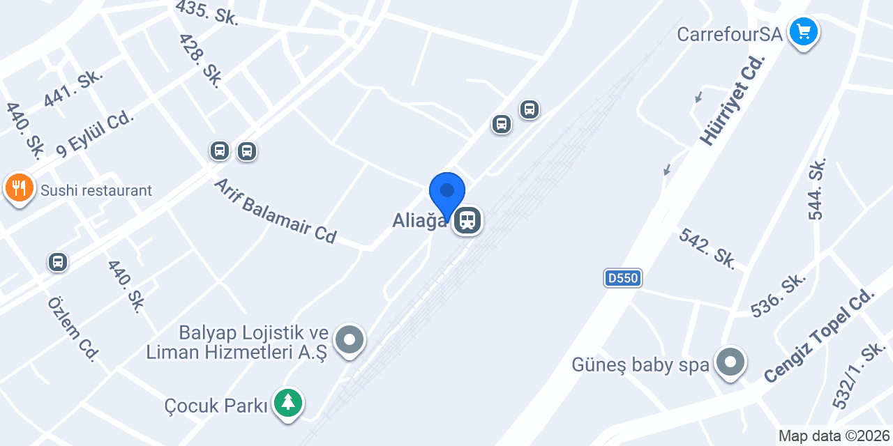 Aliağa TCDD Garı konumu