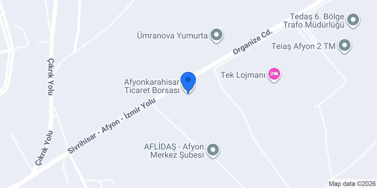 Afyonkarahisar Ticaret Borsası konumu