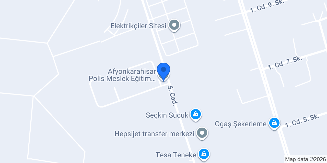 Afyonkarahisar Polis Meslek Eğitim Merkezi Müdürlüğü konumu