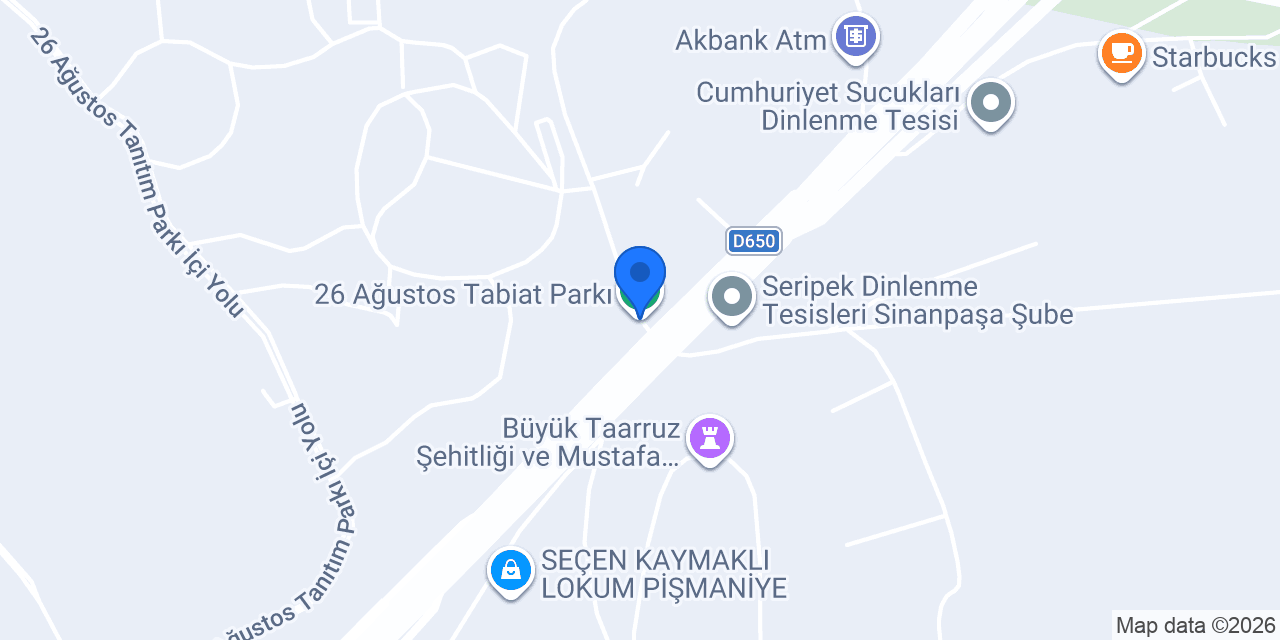 26 Ağustos Tabiat Parkı konumu