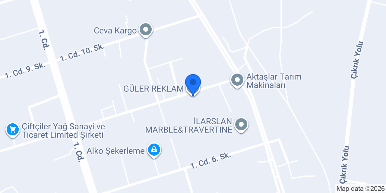 GÜLER REKLAM konumu