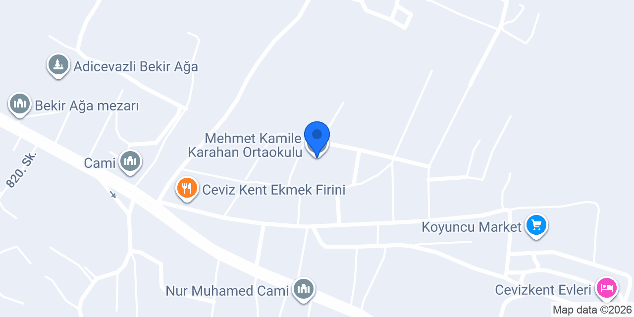 Mehmet Kamile Karahan Ortaokulu konumu