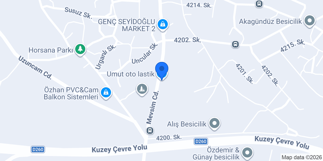 Umut oto lastik konumu