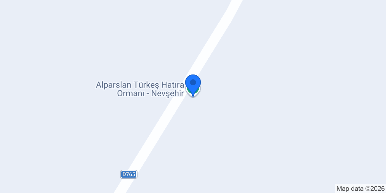 Alparslan Türkeş Hatıra Ormanı - Nevşehir konumu